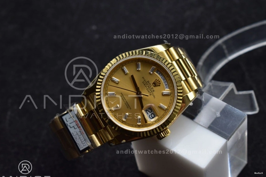 President Best vr3255 V5 on Stick Diamond 904L Gold 36 QF (Gain Dial Steel Weight) Bracelet with Edition DayDate YG 0211